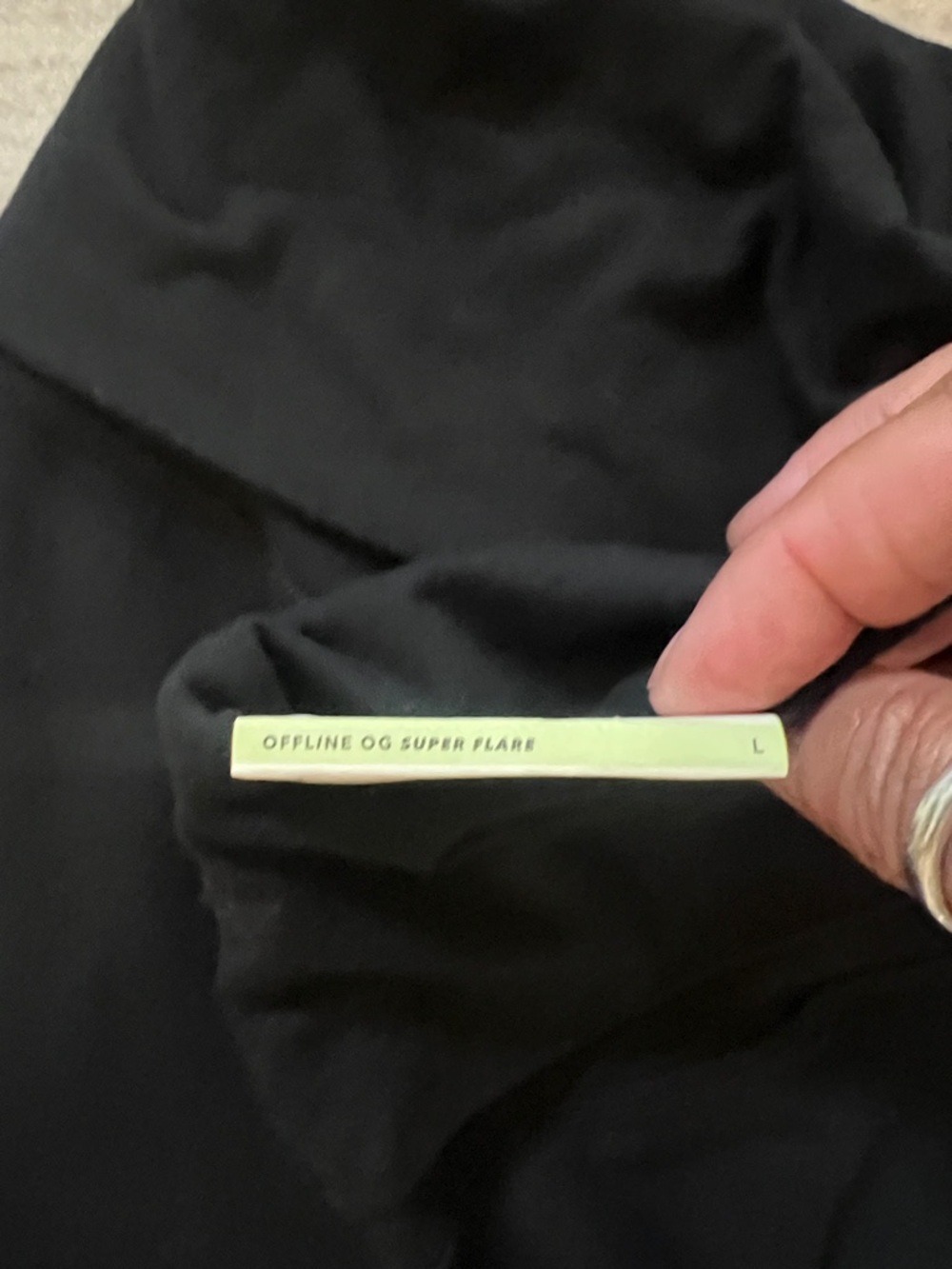 Black Wide-Leg Yoga Pants with Fold-Over Waistband - Picture 9 of 10